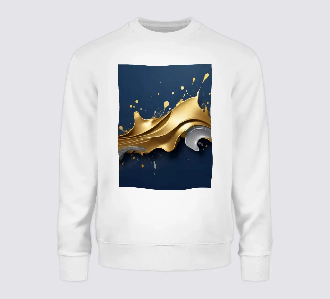 design astratto con onde fluide in oro e argento felpa da DesignDoodle