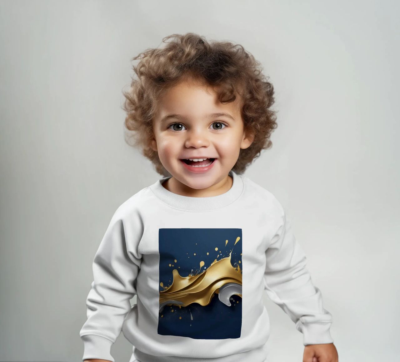 design astratto con onde fluide in oro e argento felpa neonato da DesignDoodle