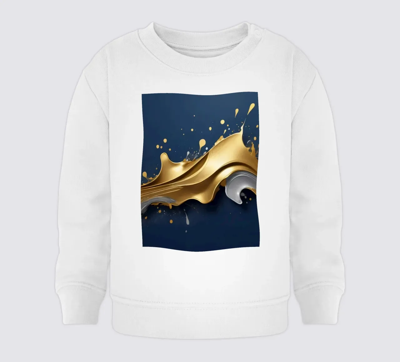 design astratto con onde fluide in oro e argento felpa neonato da DesignDoodle