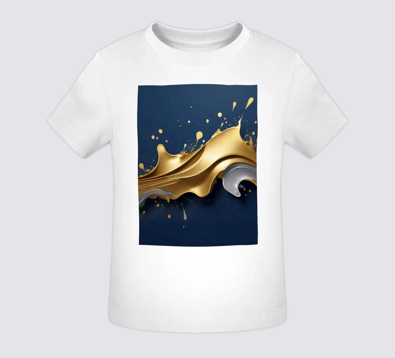 design astratto con onde fluide in oro e argento maglietta neonato da DesignDoodle
