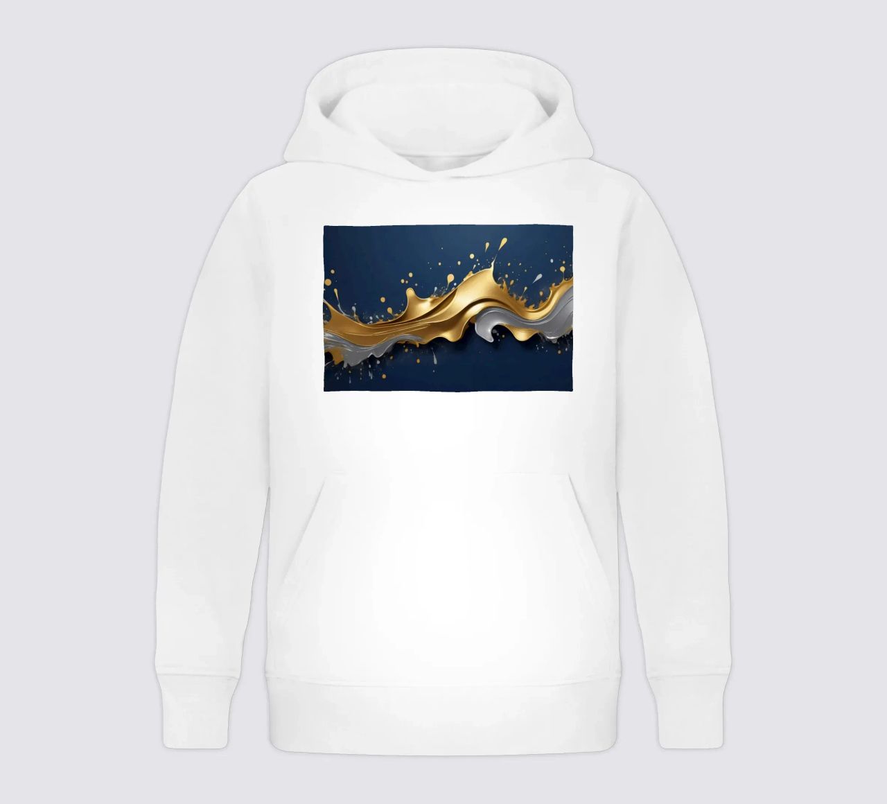 design astratto con onde fluide in oro e argento felpa bambino con cappuccio da DesignDoodle