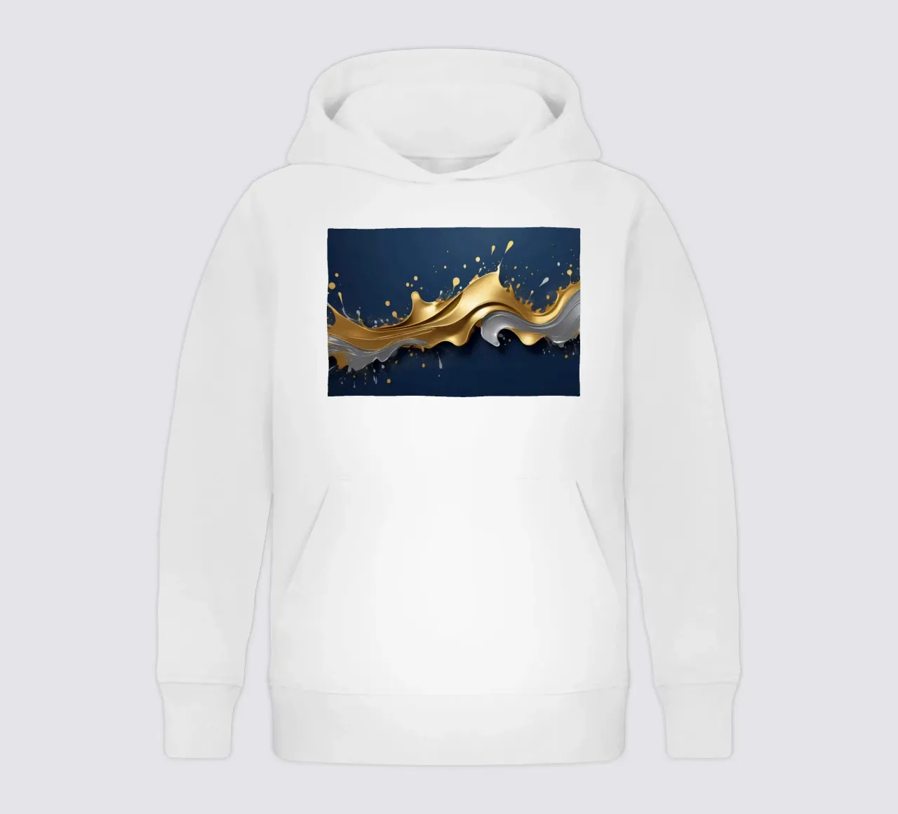 design astratto con onde fluide in oro e argento felpa bambino con cappuccio da DesignDoodle