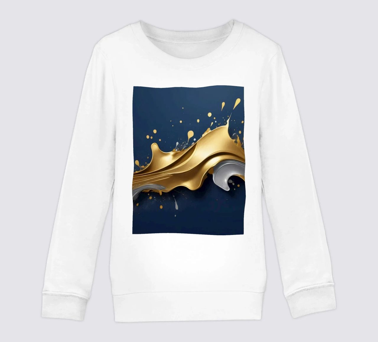 design astratto con onde fluide in oro e argento felpa bambino da DesignDoodle