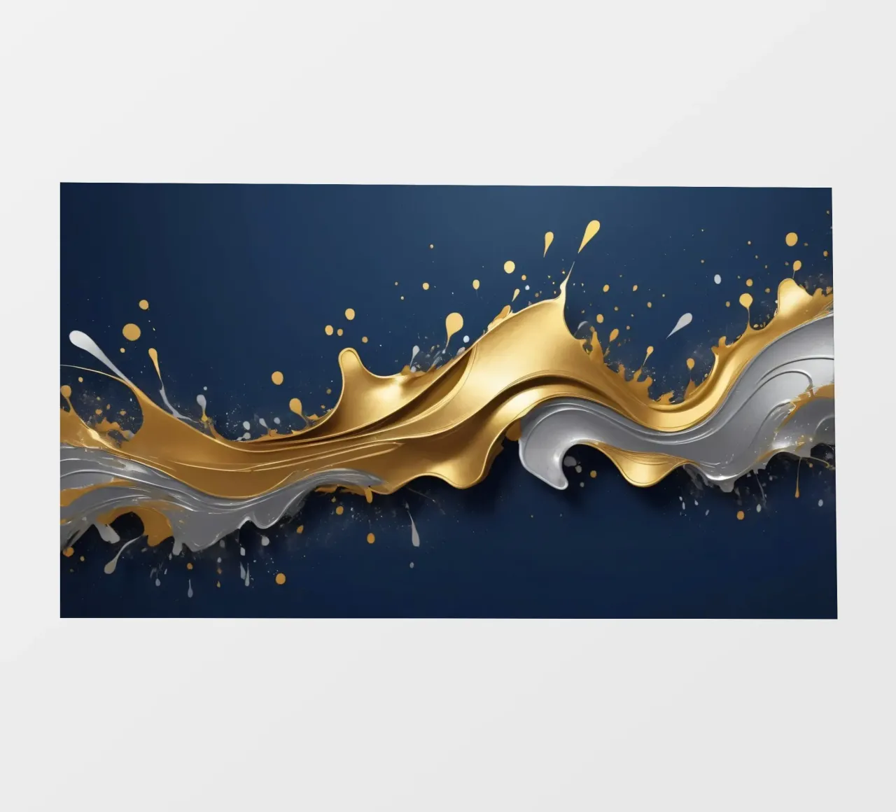 design astratto con onde fluide in oro e argento telo in pvc da DesignDoodle