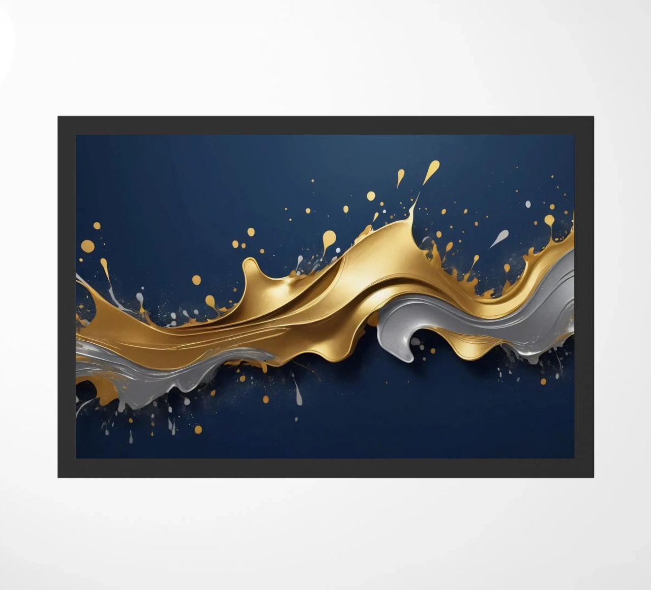 design astratto con onde fluide in oro e argento zerbino da DesignDoodle