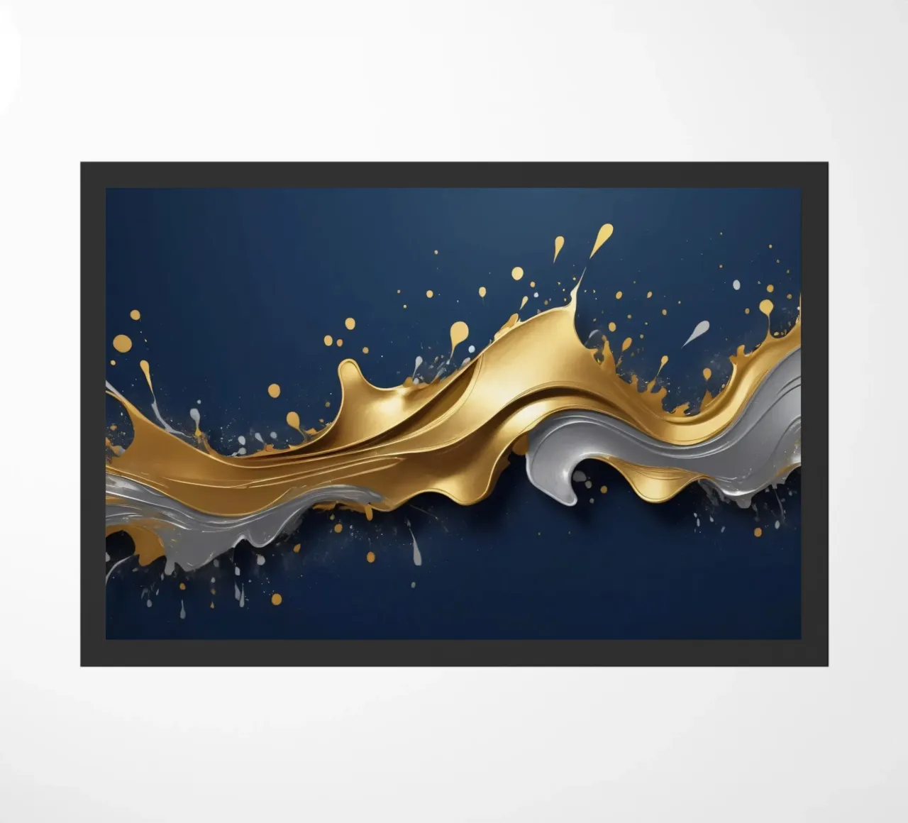 design astratto con onde fluide in oro e argento zerbino da DesignDoodle
