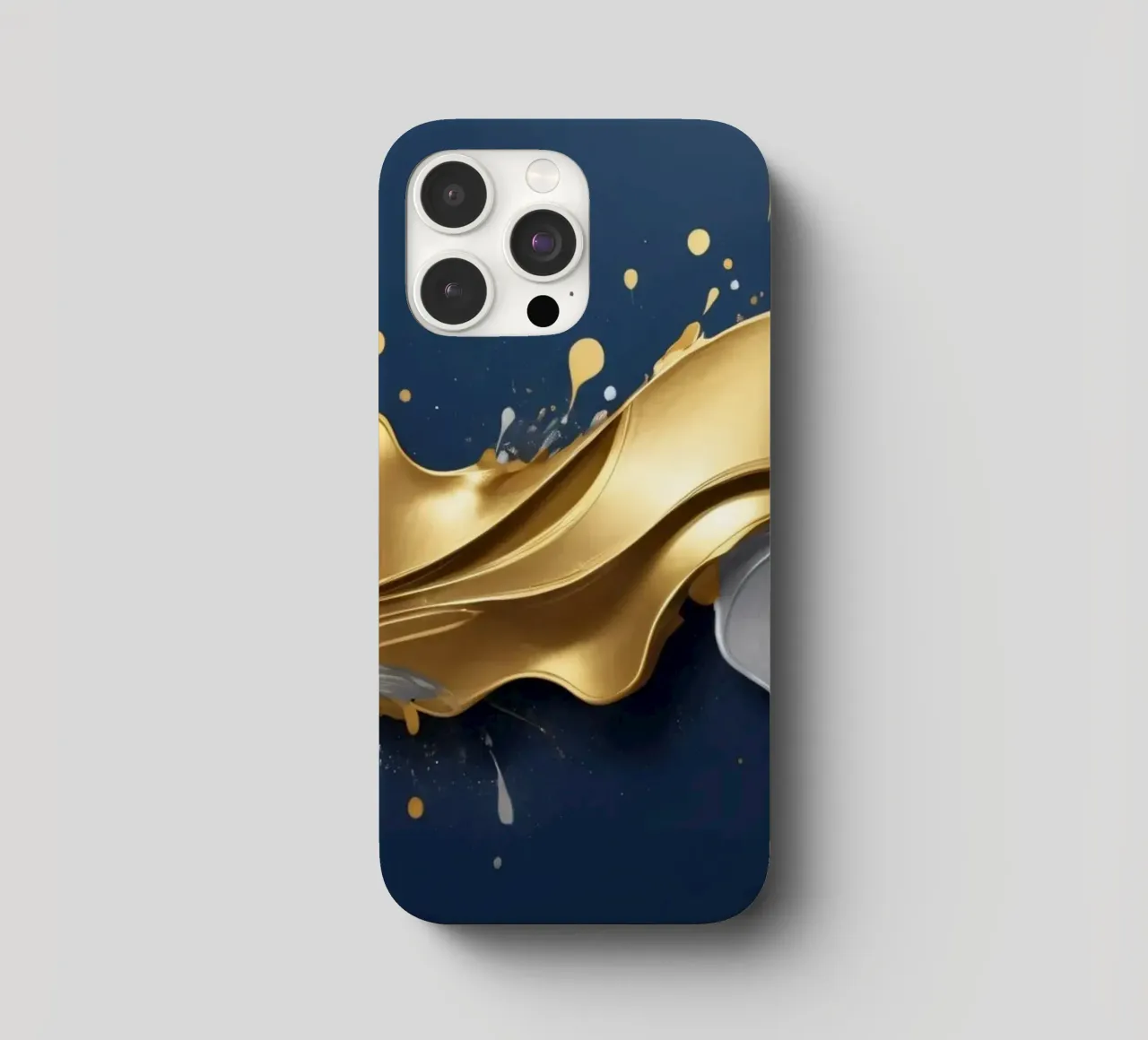 design astratto con onde fluide in oro e argento cover iphone da DesignDoodle