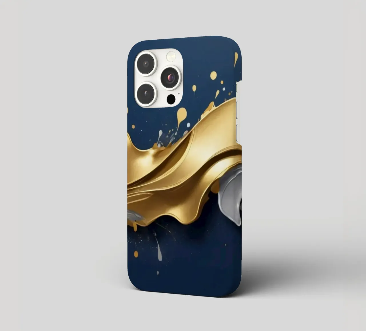 design astratto con onde fluide in oro e argento cover iphone da DesignDoodle