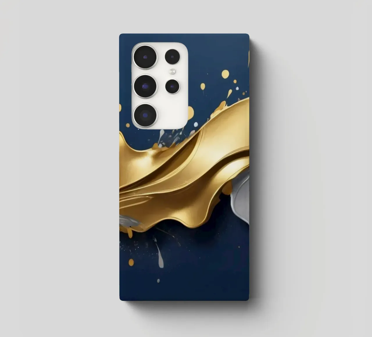 design astratto con onde fluide in oro e argento cover samsung da DesignDoodle