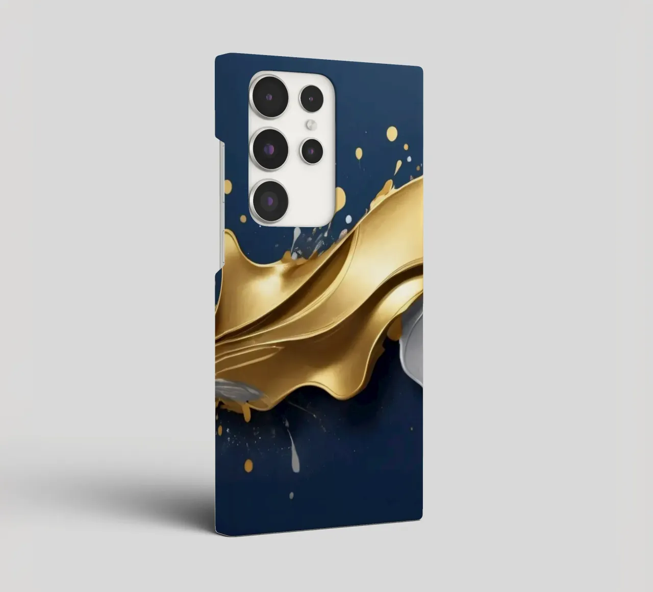 design astratto con onde fluide in oro e argento cover samsung da DesignDoodle