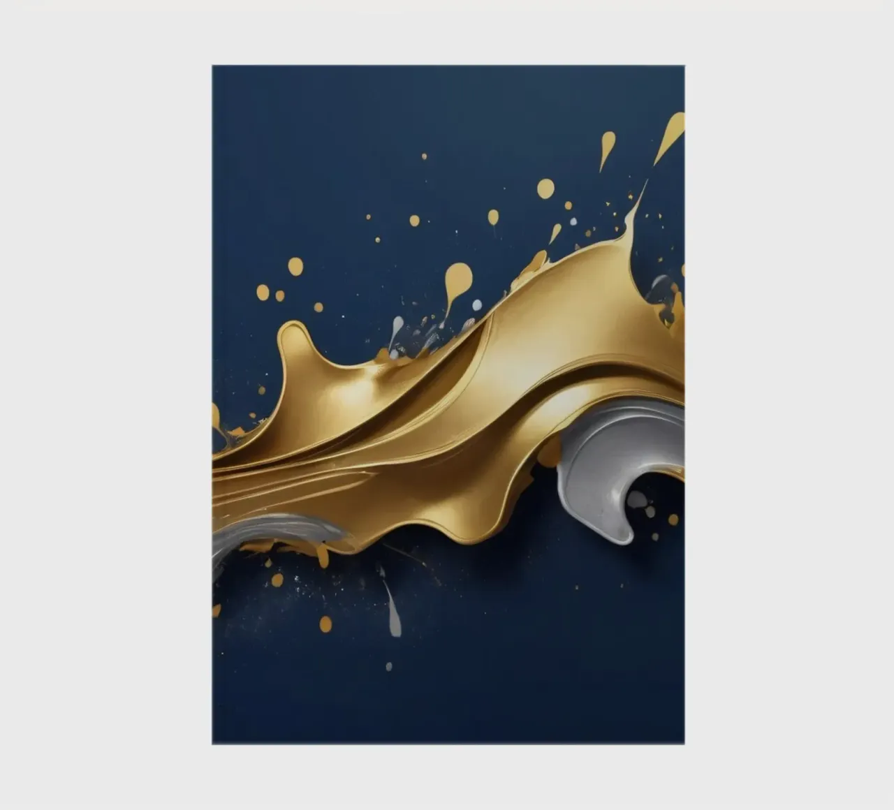 design astratto con onde fluide in oro e argento diario da DesignDoodle