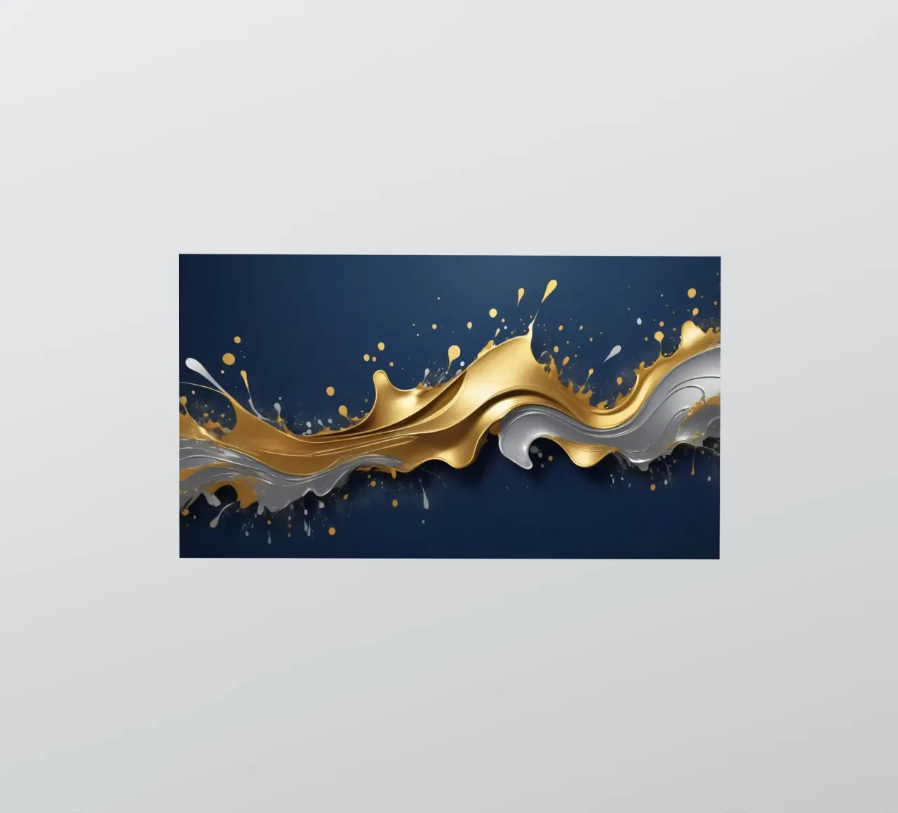 design astratto con onde fluide in oro e argento adesivo da DesignDoodle