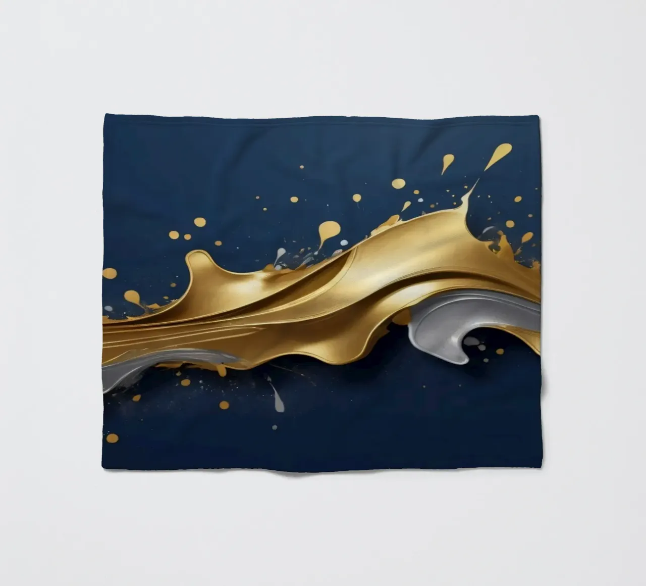 design astratto con onde fluide in oro e argento coperta in pile da DesignDoodle