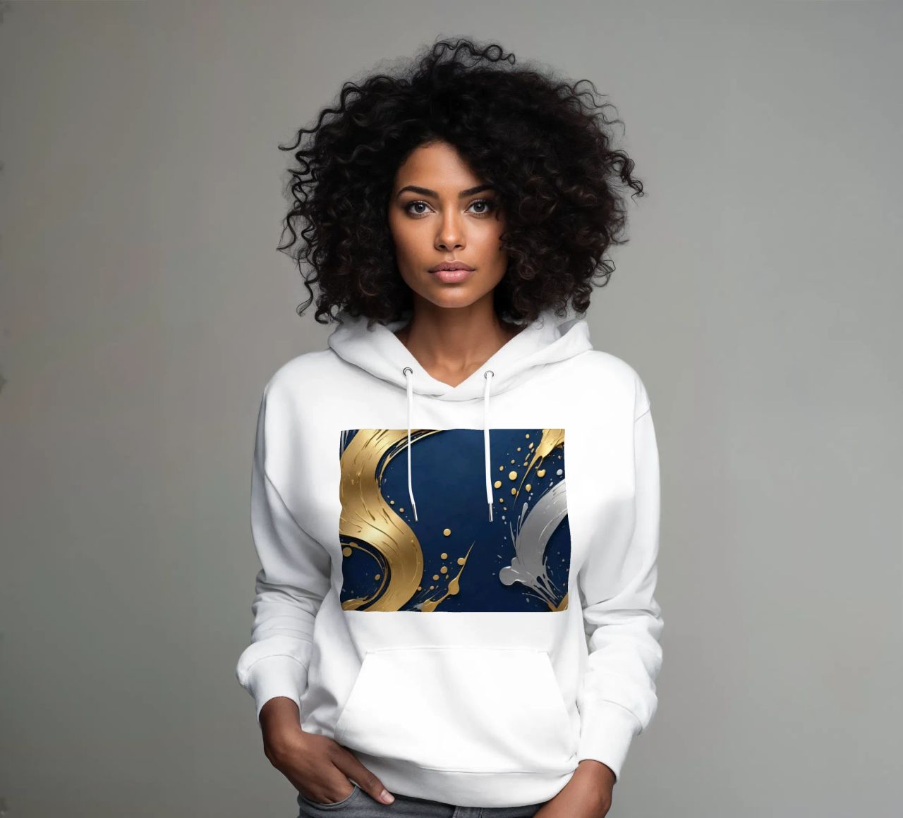 design di sfondo con elementi in oro e argento felpa con cappuccio da DesignDoodle