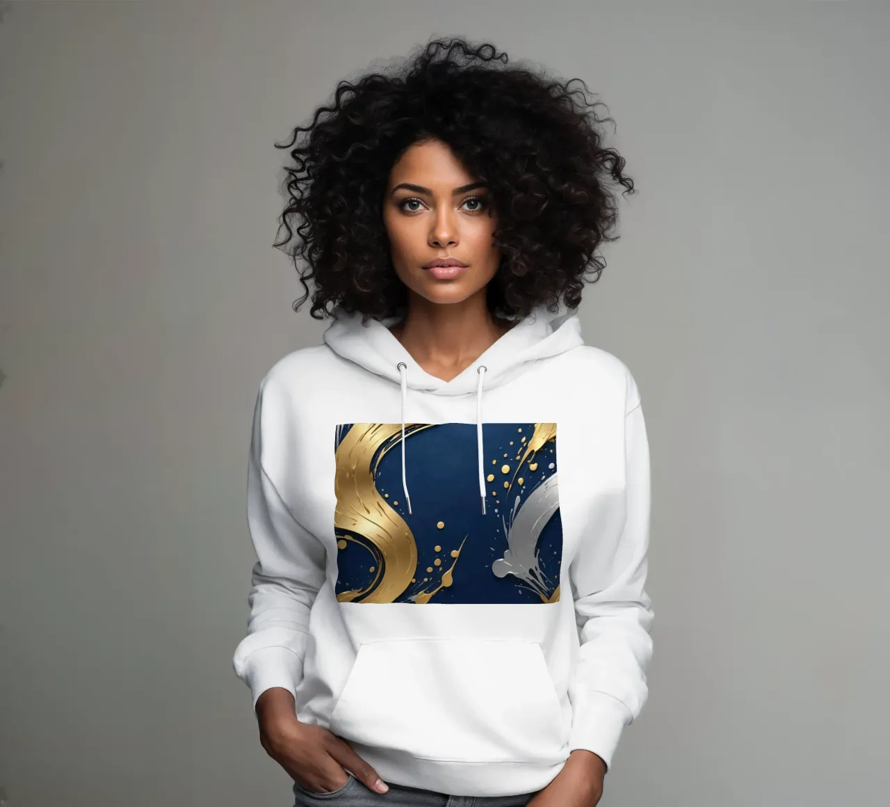 design di sfondo con elementi in oro e argento felpa con cappuccio da DesignDoodle