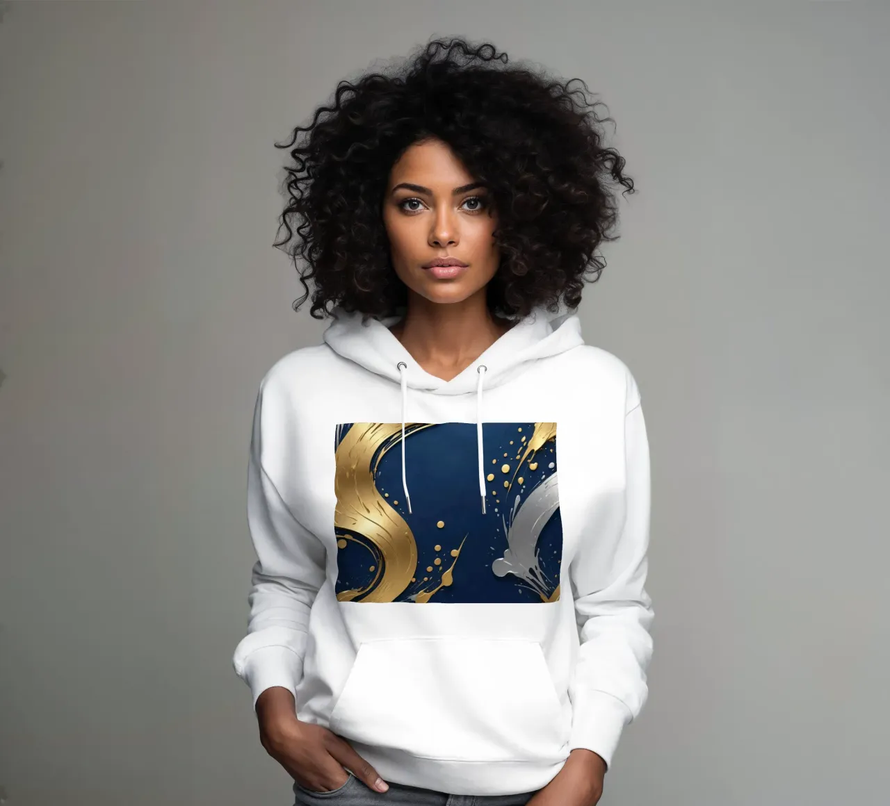 design di sfondo con elementi in oro e argento felpa con cappuccio da DesignDoodle