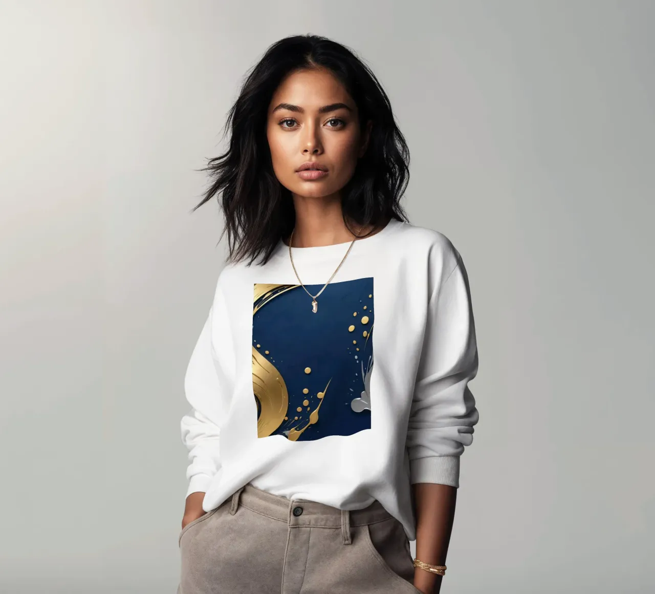 Motif d'arrière-plan composé d'éléments dorés et argentés sweat de DesignDoodle