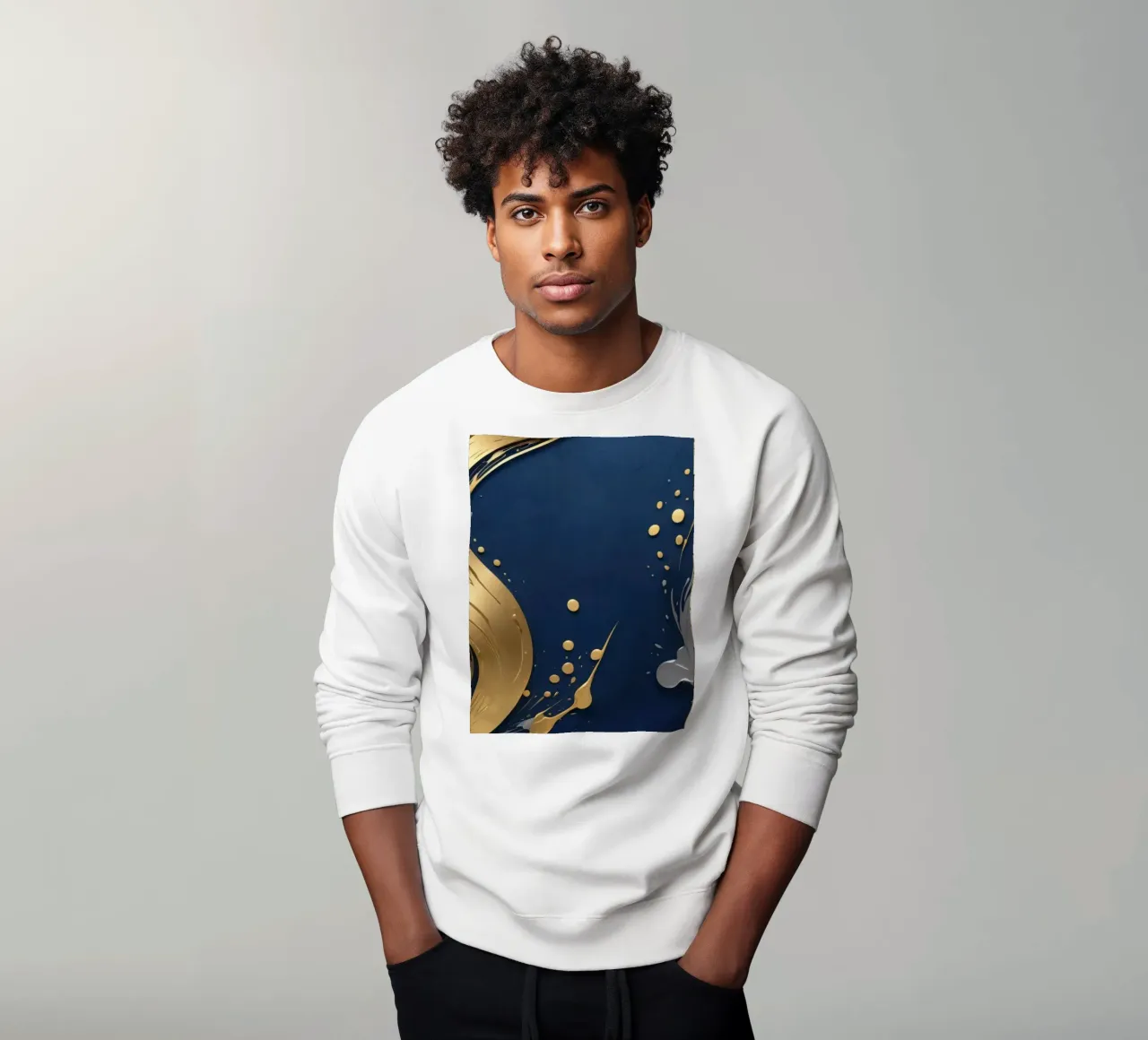 Motif d'arrière-plan composé d'éléments dorés et argentés sweat de DesignDoodle