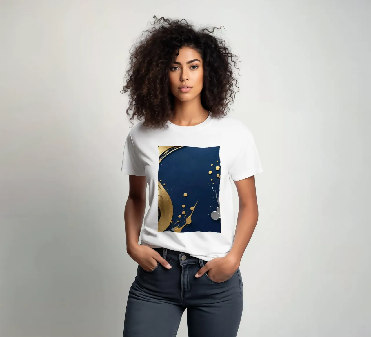design di sfondo con elementi in oro e argento t-shirt da DesignDoodle