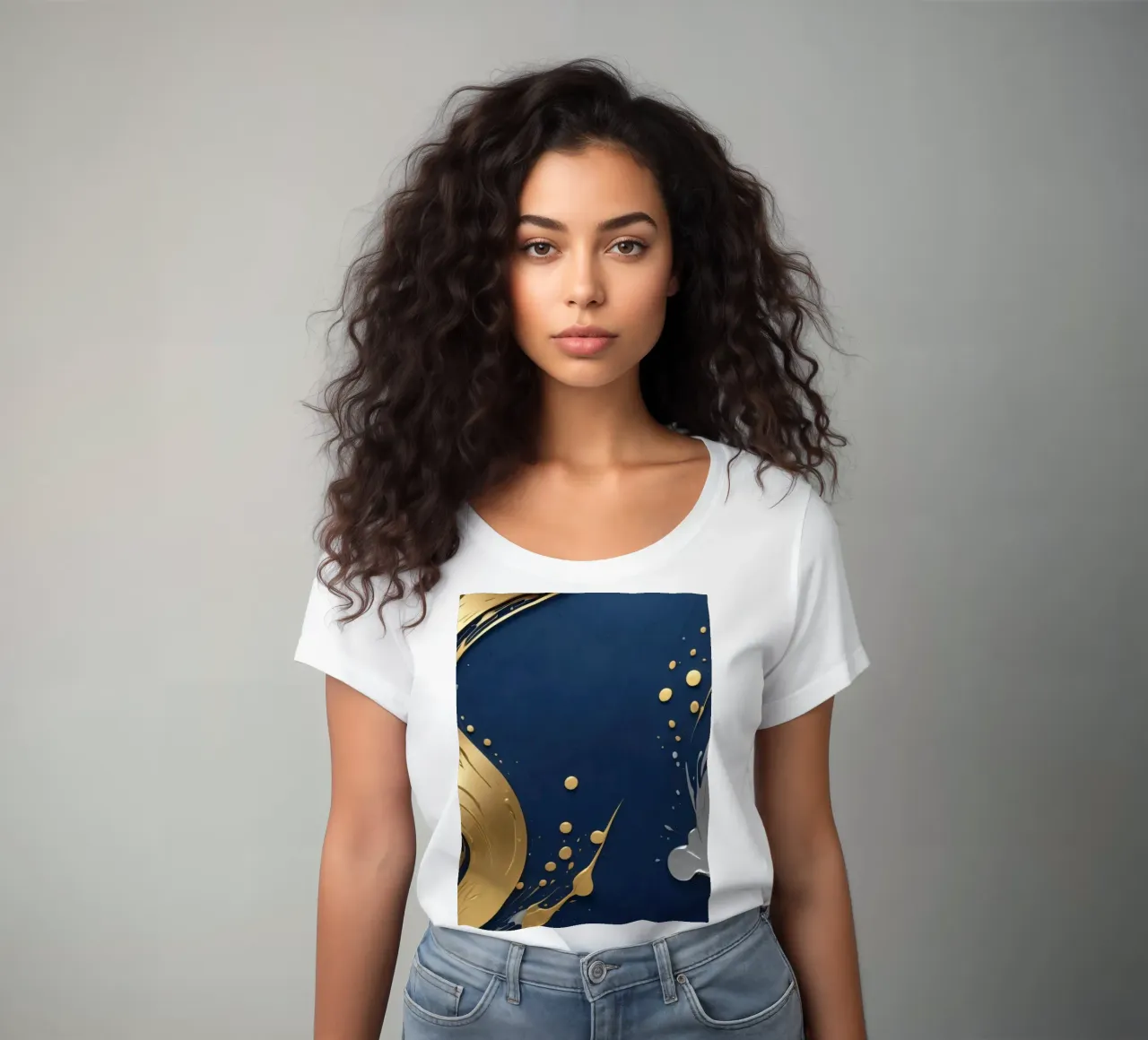 design di sfondo con elementi in oro e argento t-shirt da donna da DesignDoodle