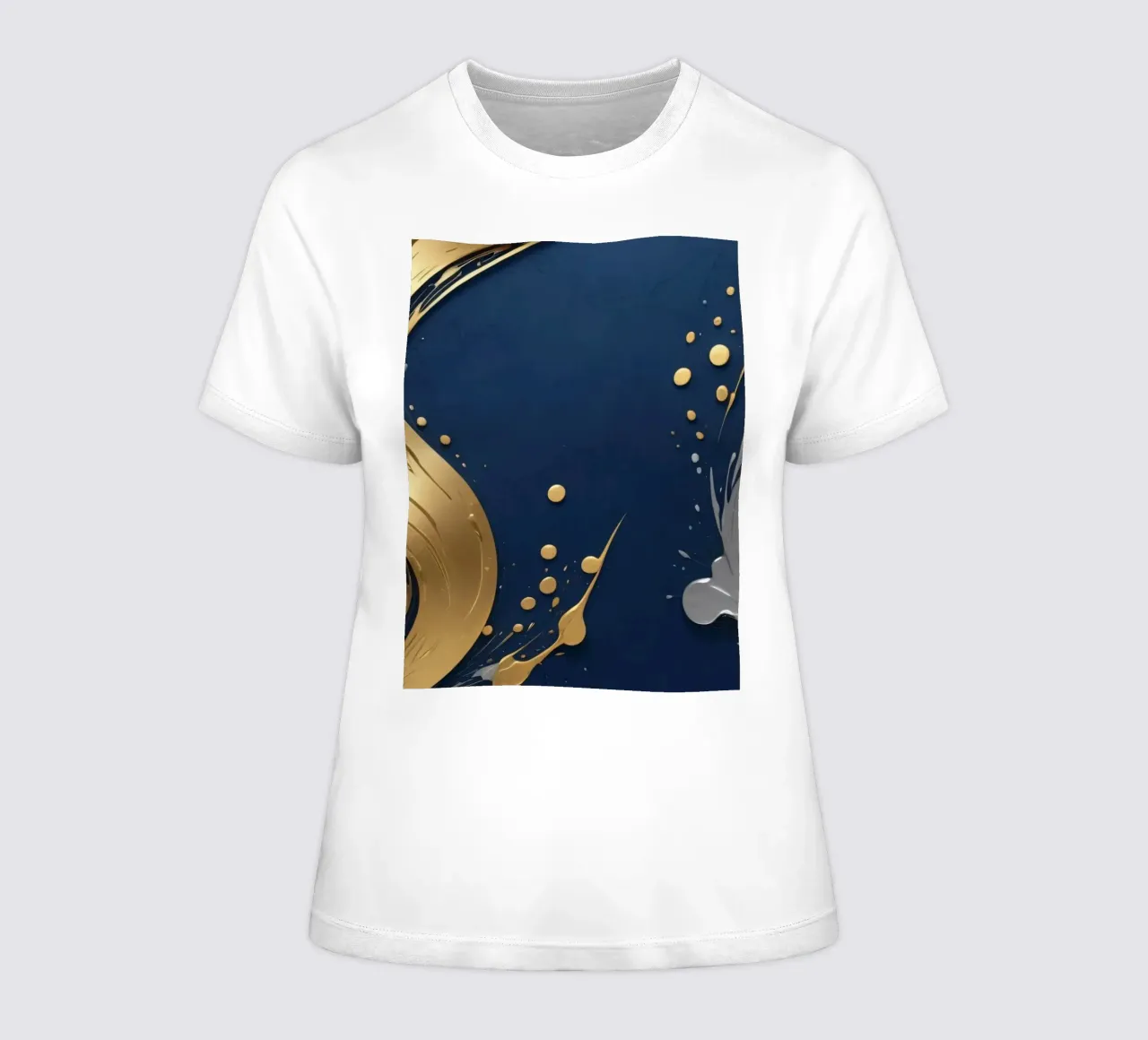 diseño de fondo con elementos dorados y plateados camiseta de mujer de DesignDoodle