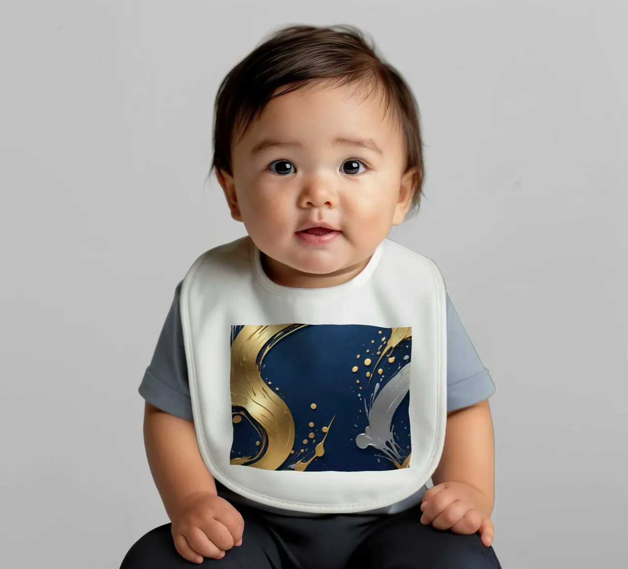 Motif d'arrière-plan composé d'éléments dorés et argentés bavoir de DesignDoodle