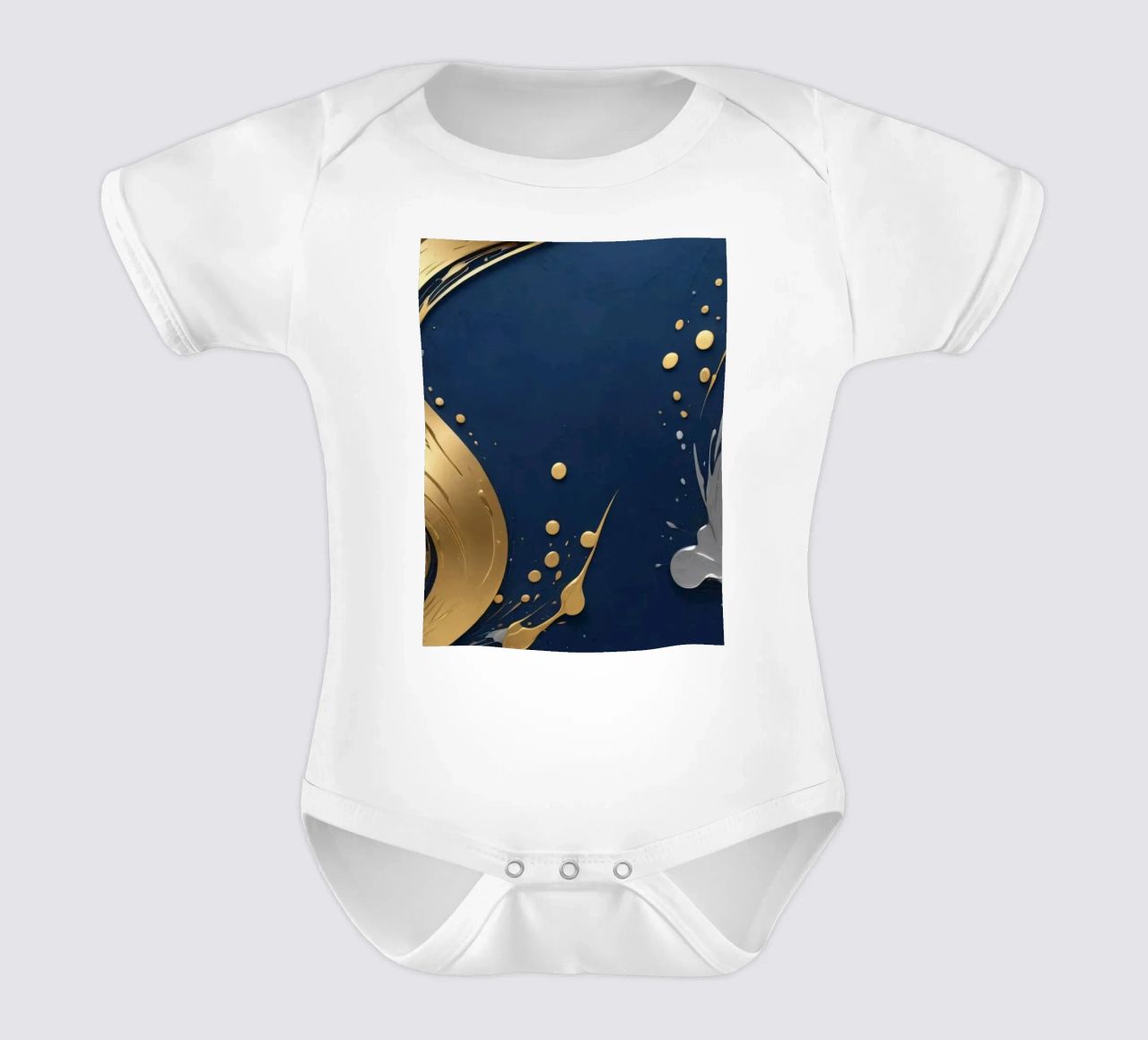 design di sfondo con elementi in oro e argento body neonato maniche corte da DesignDoodle
