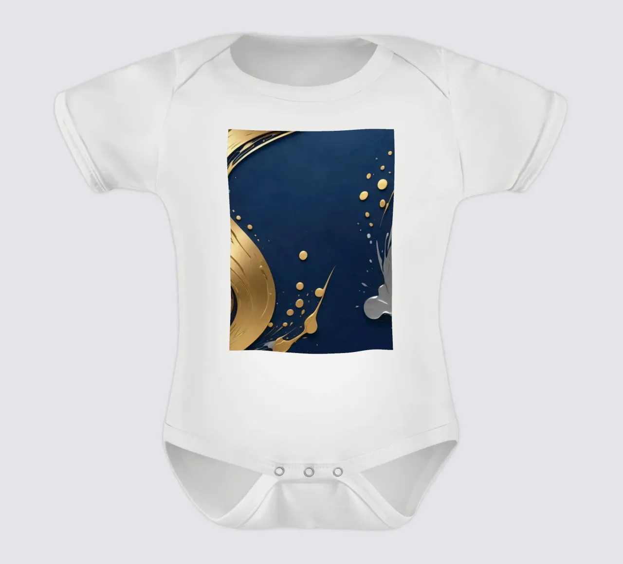 design di sfondo con elementi in oro e argento body neonato maniche corte da DesignDoodle