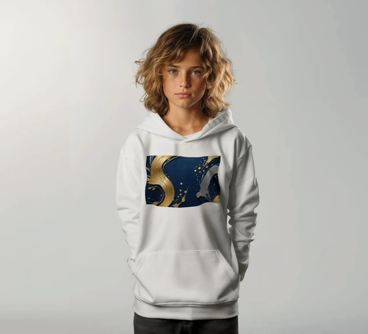 design di sfondo con elementi in oro e argento felpa bambino con cappuccio da DesignDoodle