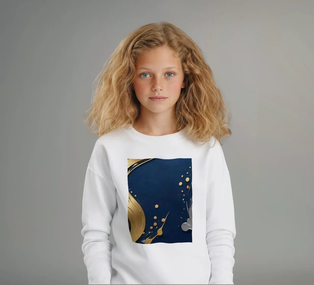 Motif d'arrière-plan composé d'éléments dorés et argentés sweat enfant de DesignDoodle
