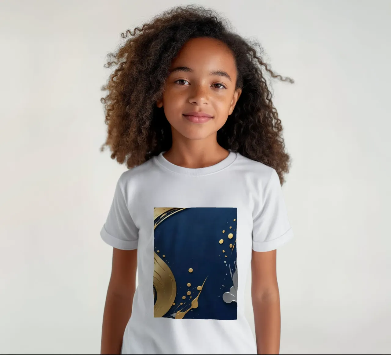 design di sfondo con elementi in oro e argento t-shirt bambini da DesignDoodle