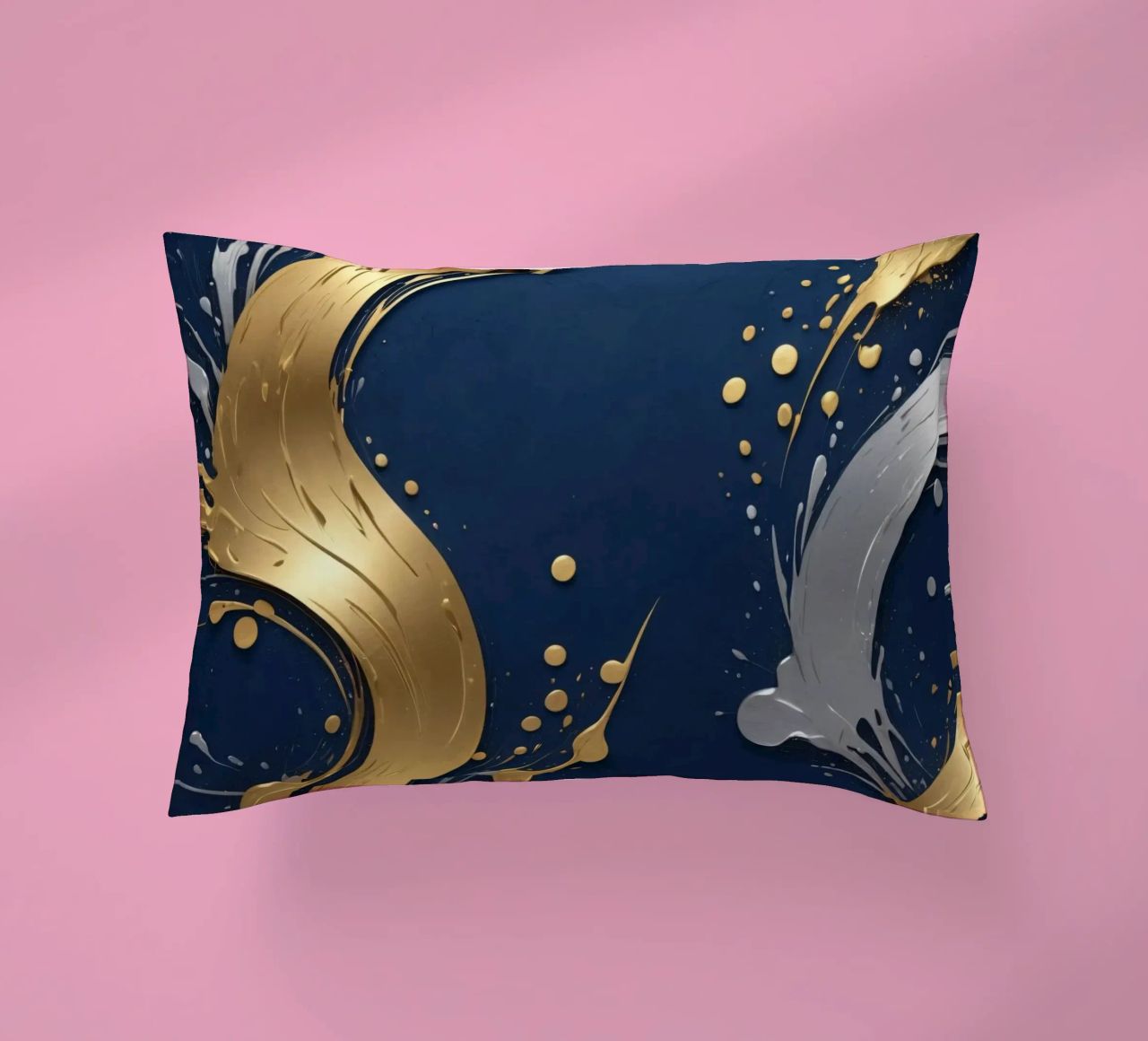 design di sfondo con elementi in oro e argento cuscino da DesignDoodle