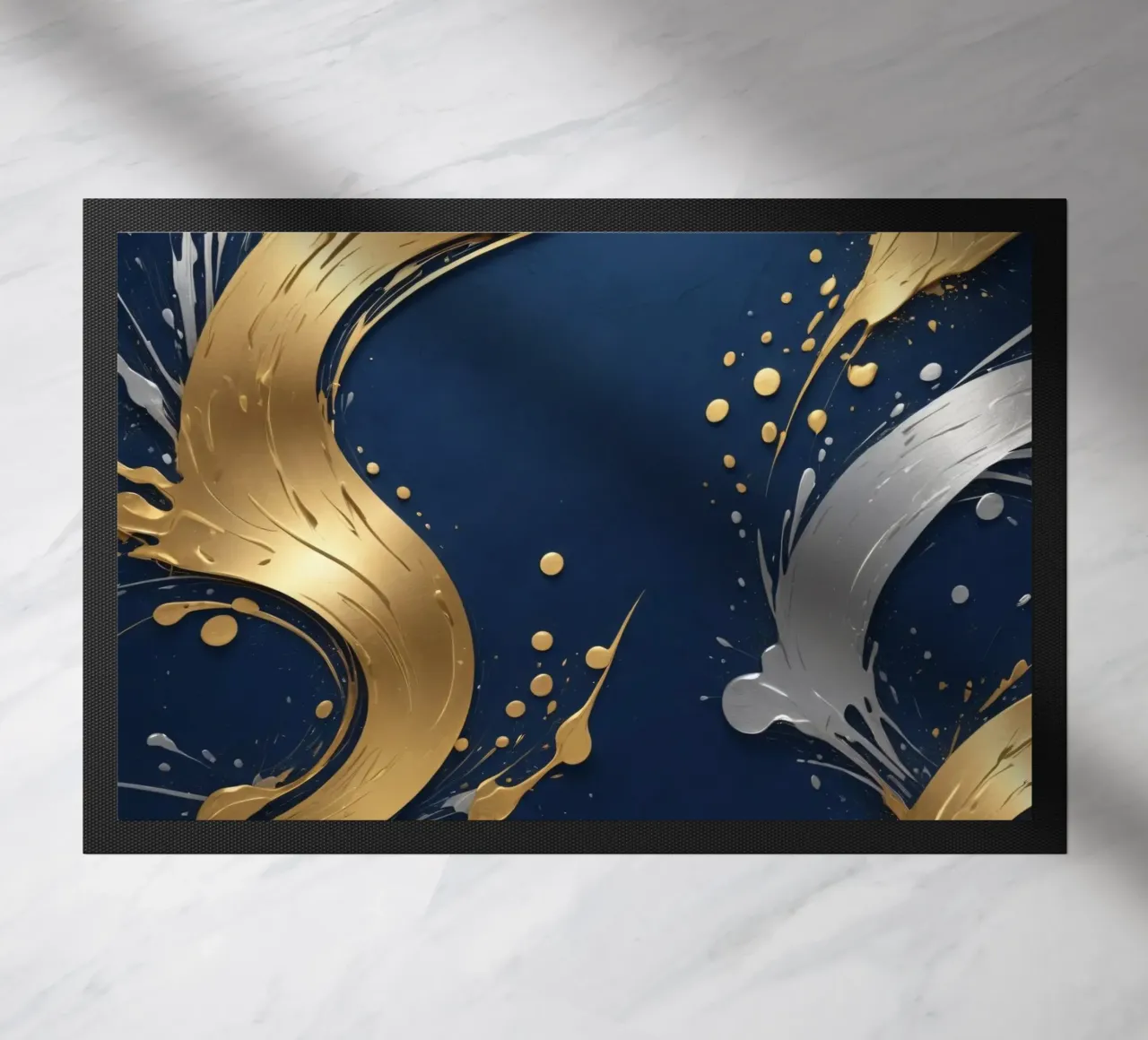 Hintergrunddesign mit goldenen und silbernen Elementen Fußmatte von DesignDoodle