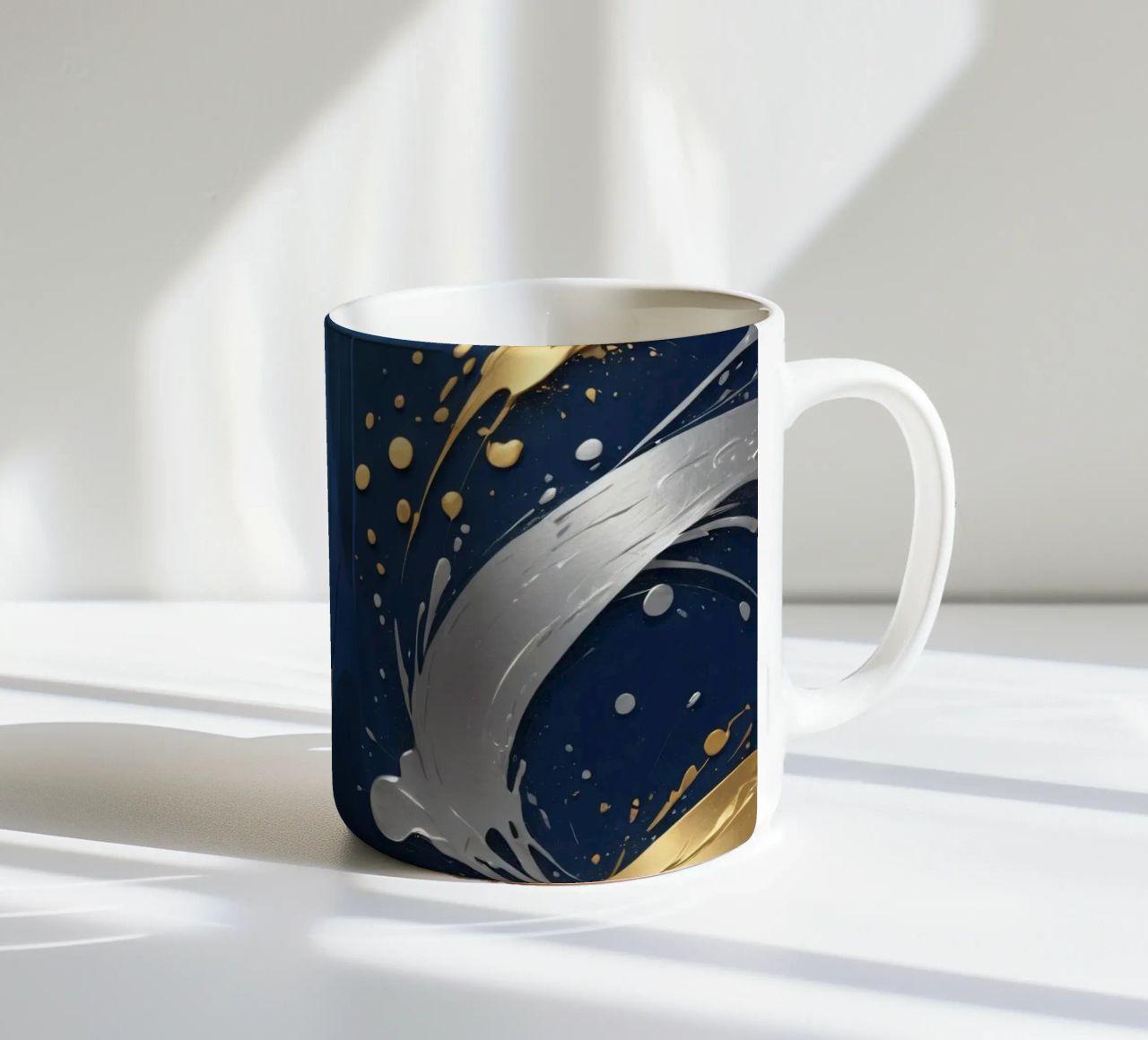 design di sfondo con elementi in oro e argento tazza in ceramica da DesignDoodle