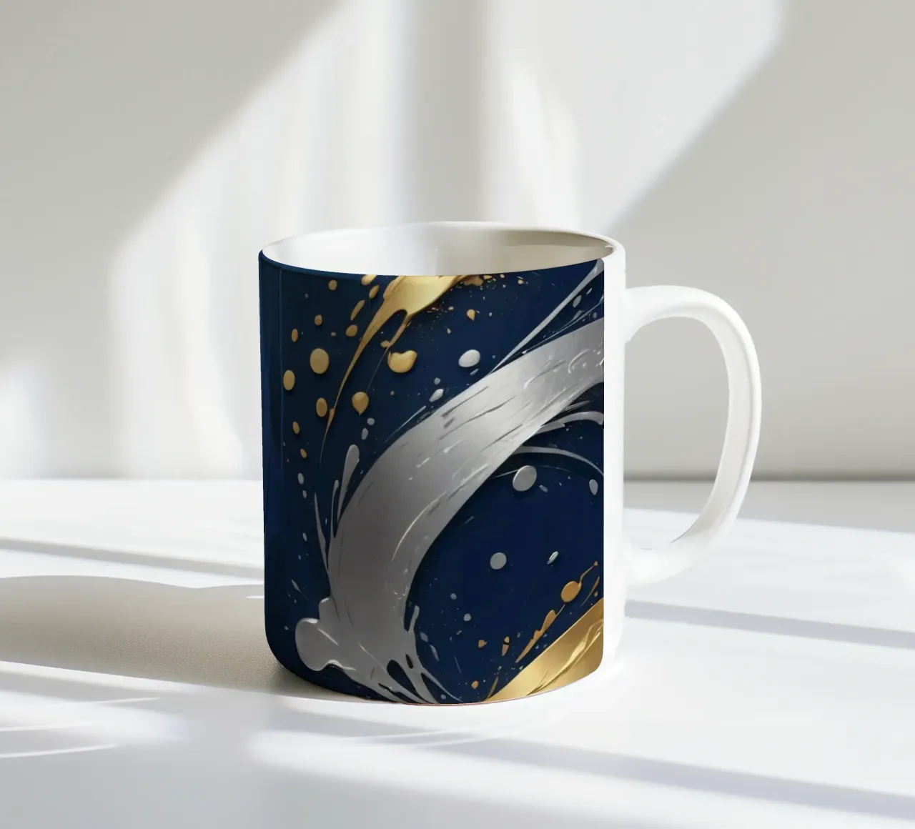 design di sfondo con elementi in oro e argento tazza in ceramica da DesignDoodle