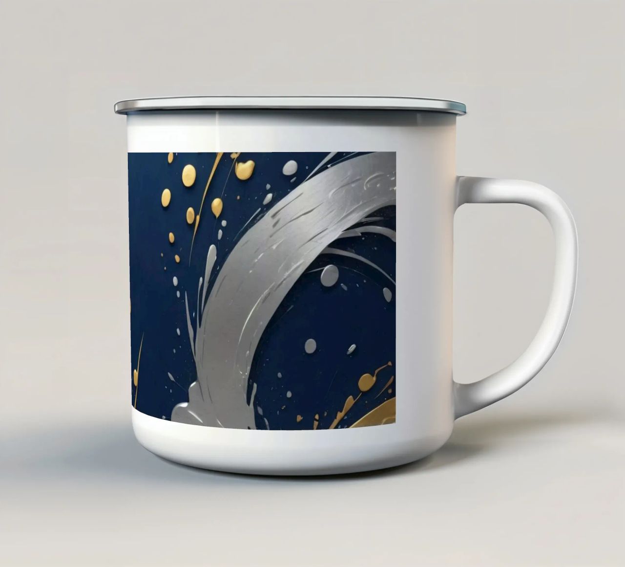 design di sfondo con elementi in oro e argento tazza in smalto da DesignDoodle