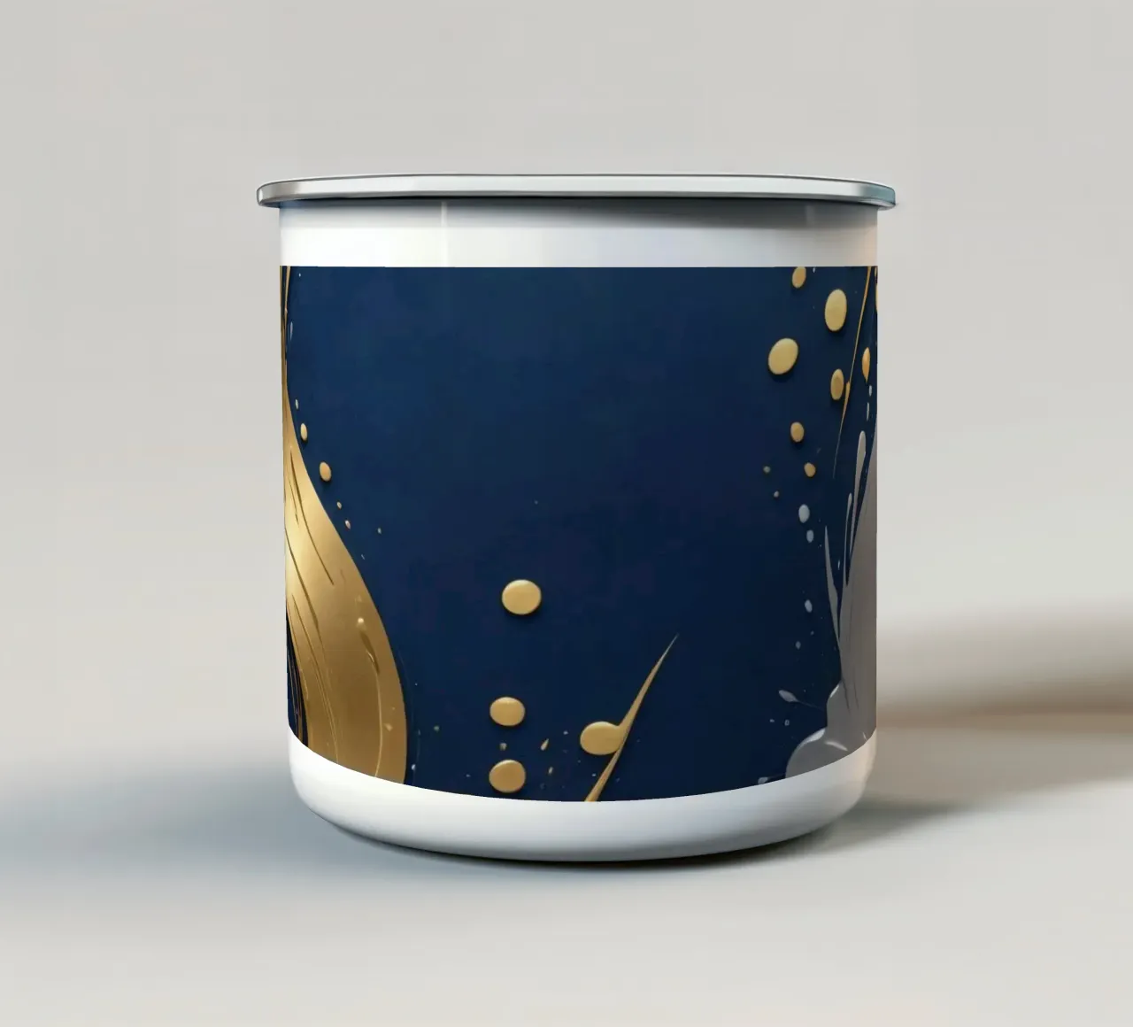 achtergrondontwerp met gouden en zilveren elementen emaille mok van DesignDoodle