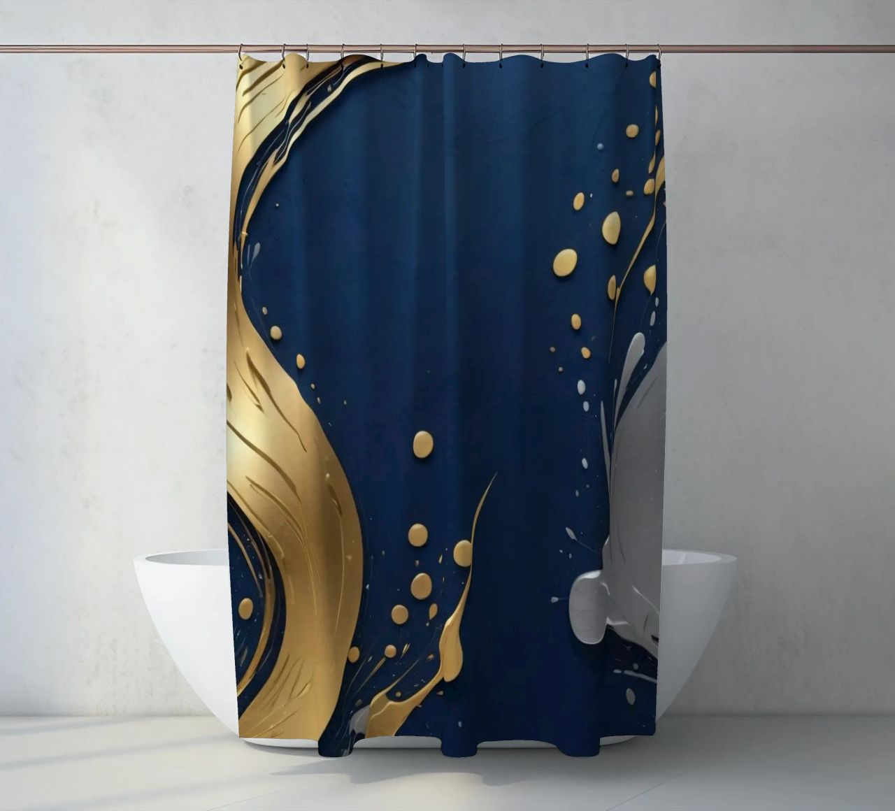 design di sfondo con elementi in oro e argento tenda da doccia da DesignDoodle