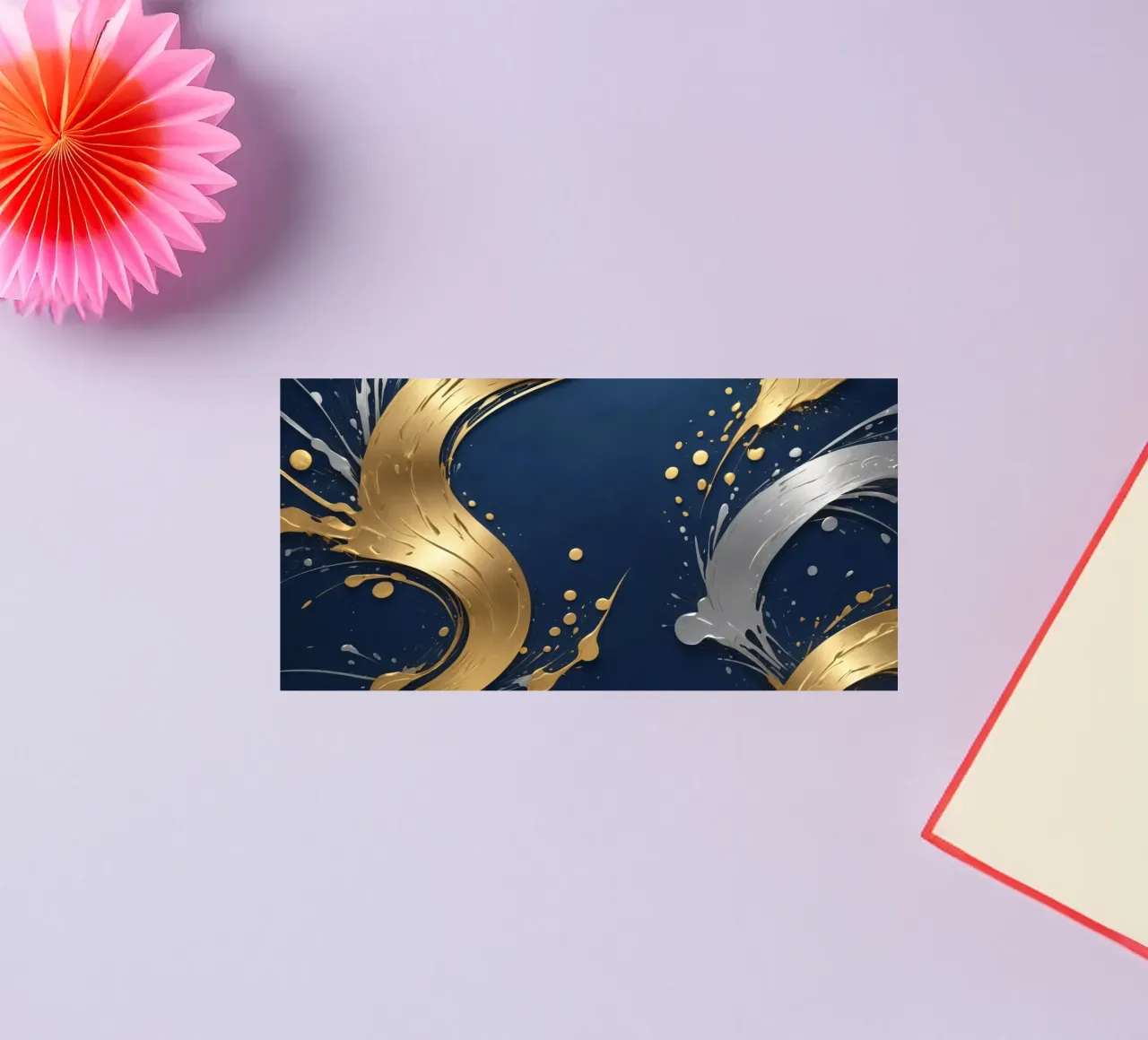 design di sfondo con elementi in oro e argento adesivo da DesignDoodle