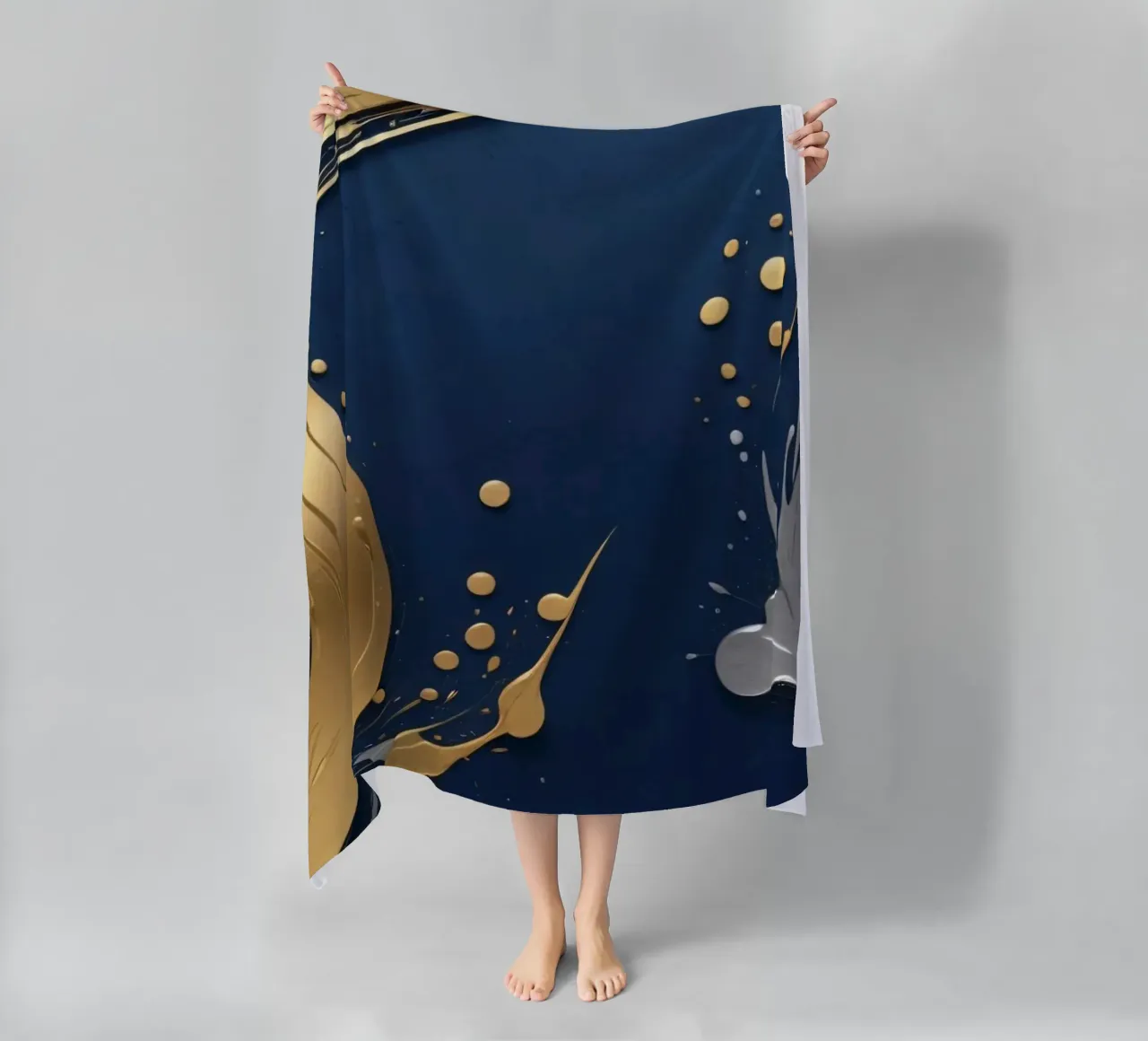 design di sfondo con elementi in oro e argento telo mare da DesignDoodle