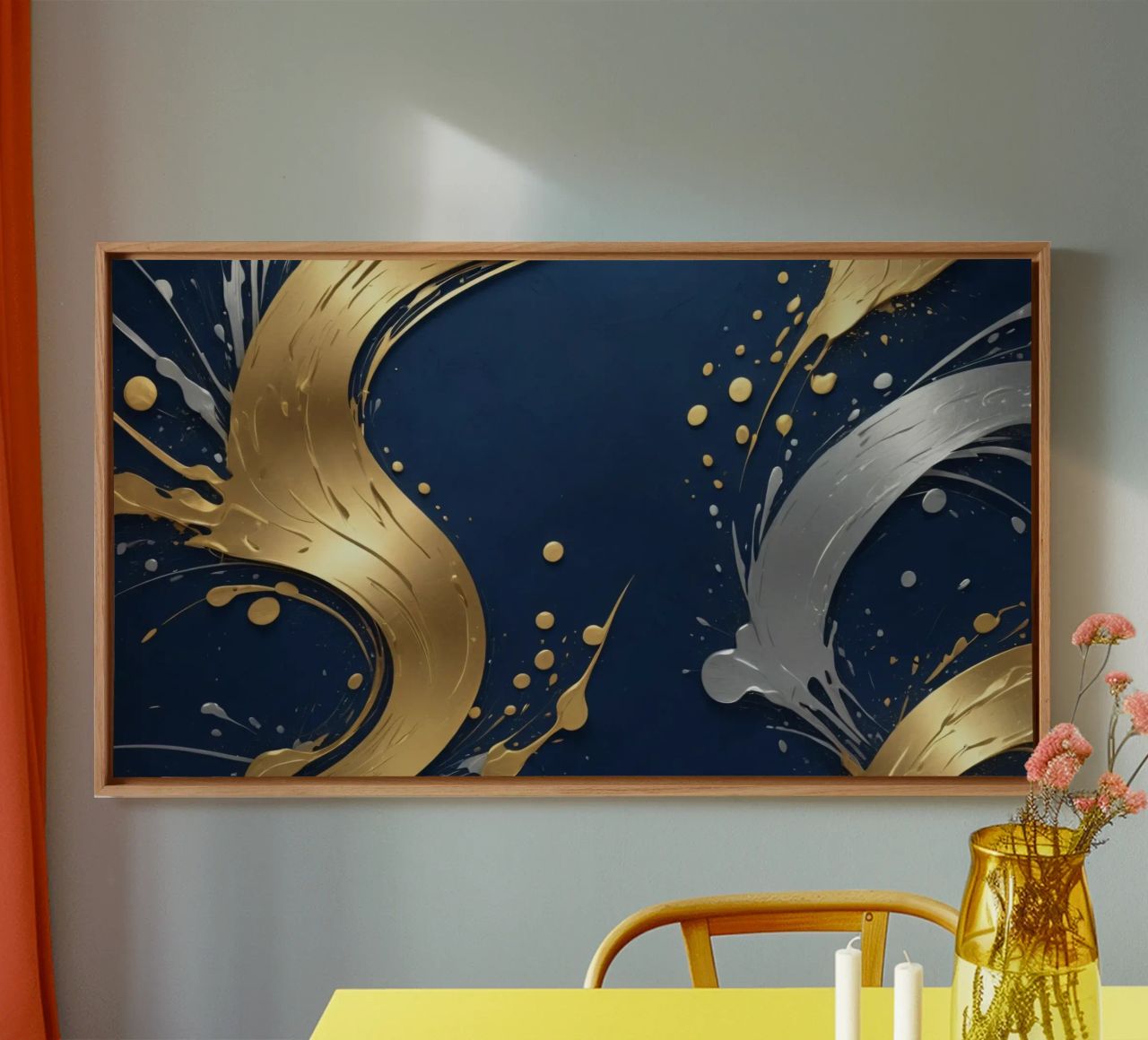 design di sfondo con elementi in oro e argento tela da DesignDoodle