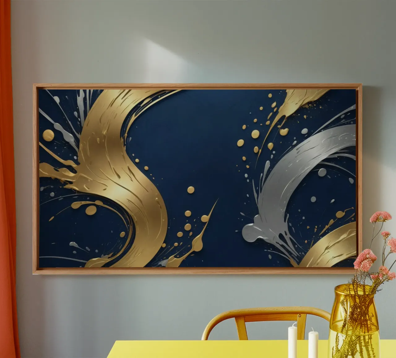 Hintergrunddesign mit goldenen und silbernen Elementen Leinwand von DesignDoodle