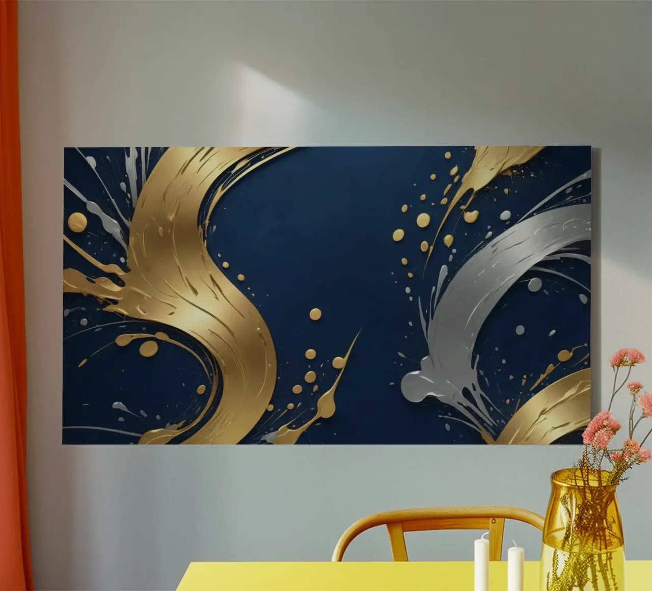 design di sfondo con elementi in oro e argento tela da DesignDoodle