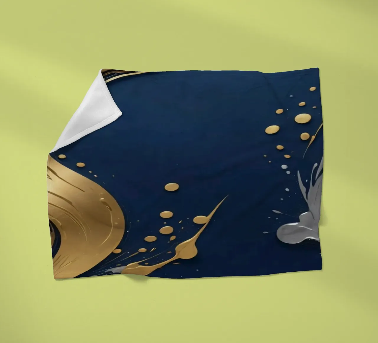 background design featuring gold and silver elements fleece blanket by DesignDoodle