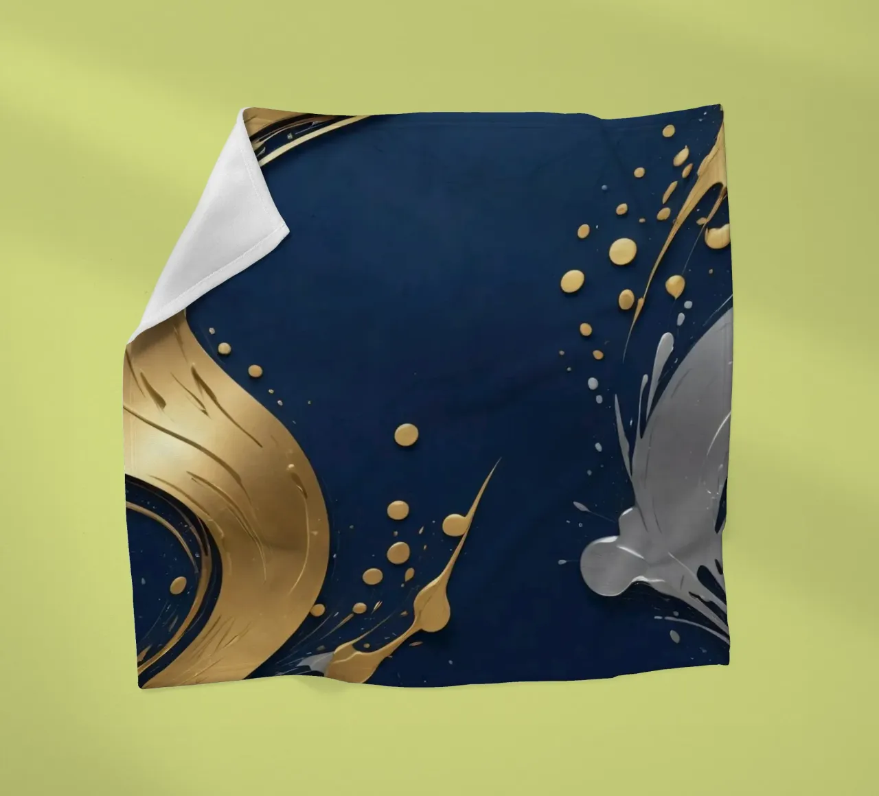 background design featuring gold and silver elements fleece blanket by DesignDoodle