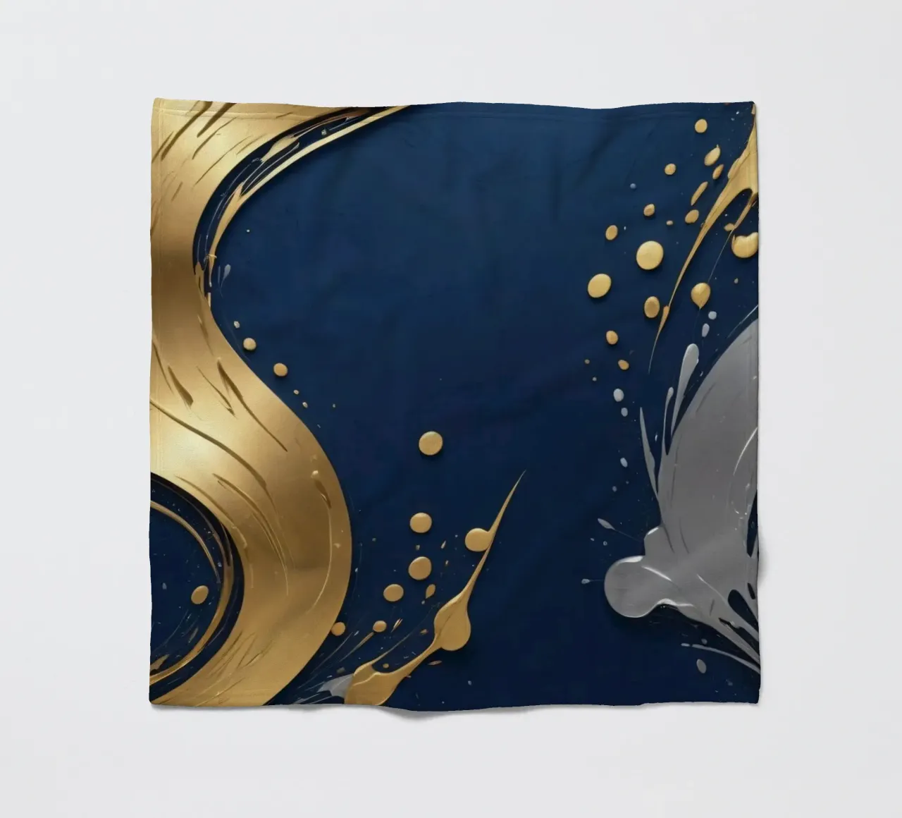 background design featuring gold and silver elements fleece blanket by DesignDoodle