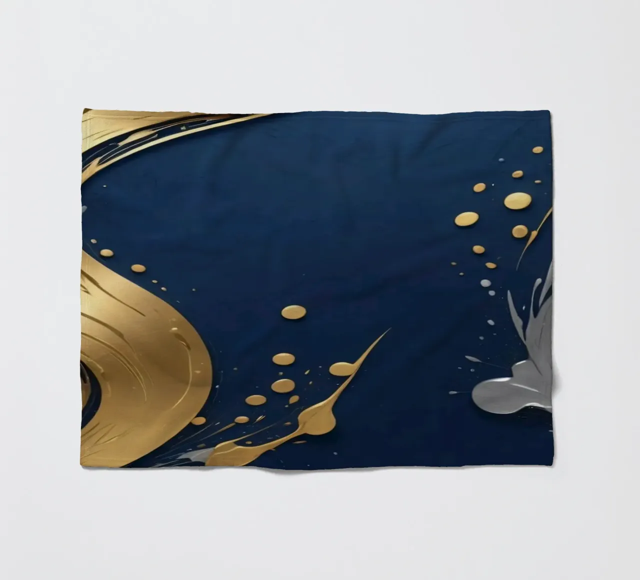 background design featuring gold and silver elements fleece blanket by DesignDoodle