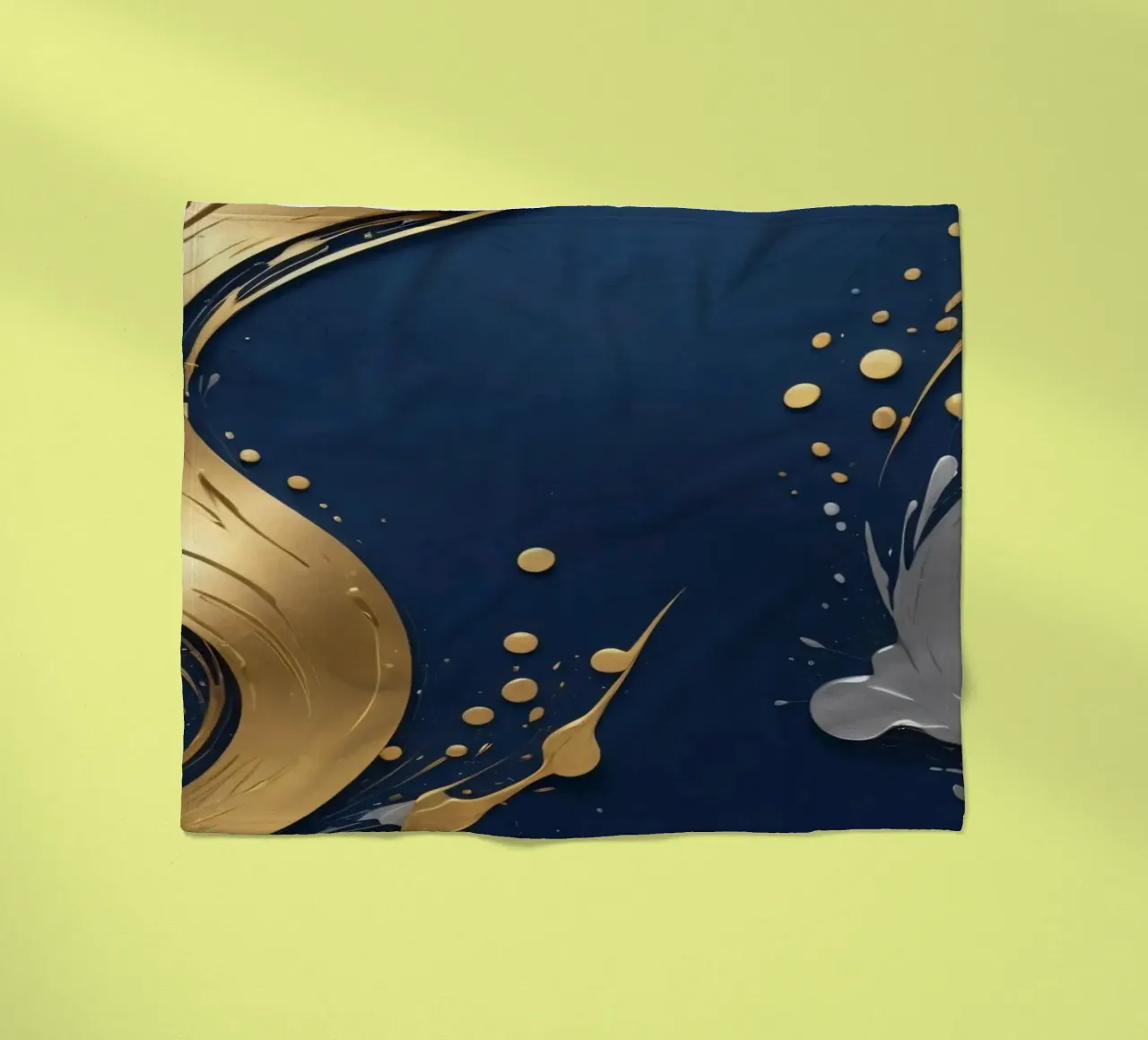 background design featuring gold and silver elements fleece blanket by DesignDoodle