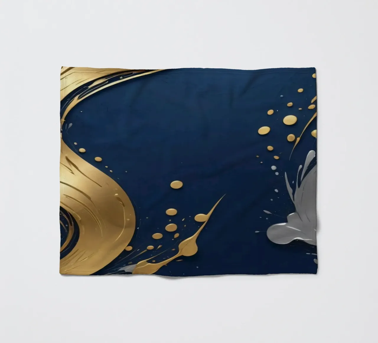 background design featuring gold and silver elements fleece blanket by DesignDoodle