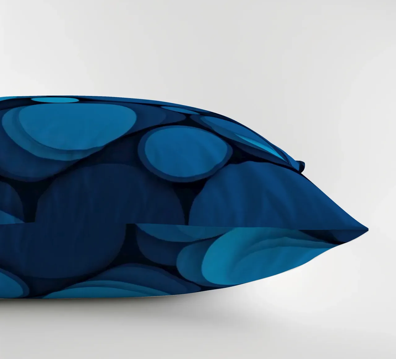 abstract design featuring layered blue circles decorative cushion by DesignDoodle